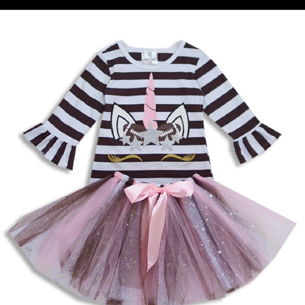 Unicorn Ruffle Shirt and Skirt Outfit